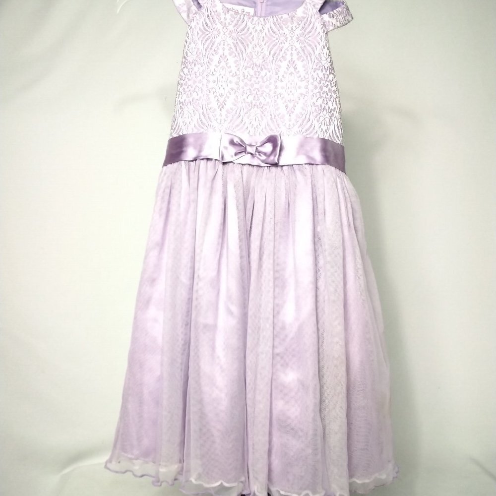 Jessica Ann Lavender Sparkle & Tull Fit & Flare Satin Bow Girl Ball Gown Size 6